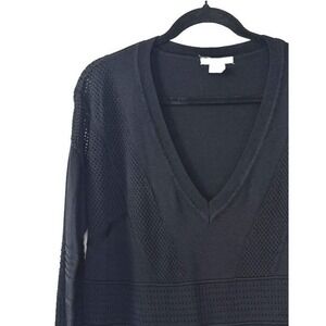 Urban Outfitters Womens Medium Sweater V-Neck Open Knit Transitional Layers Chic